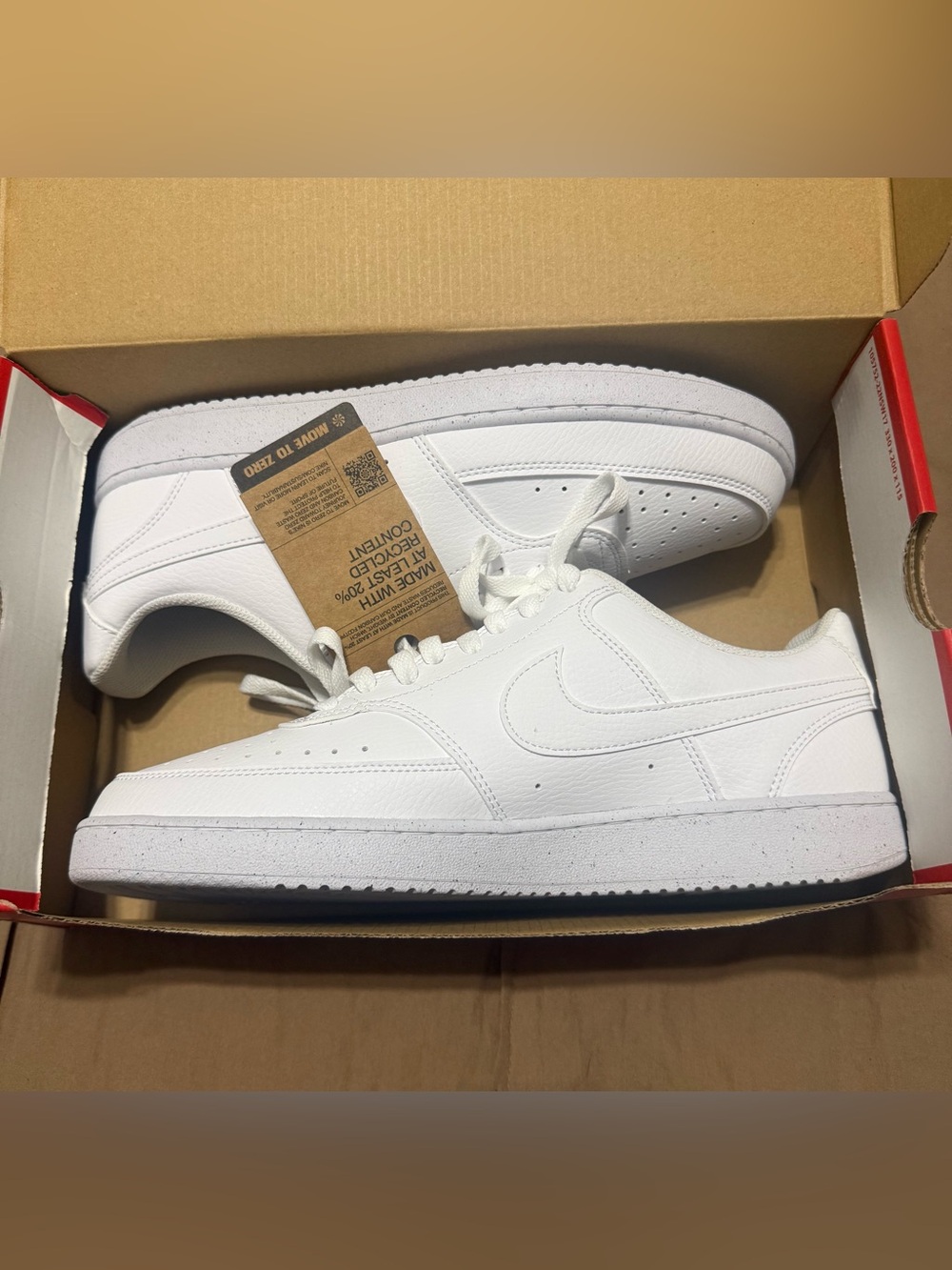 NIB Nike Court Vision Men’s Size 10.5 White Low-Top Sneakers